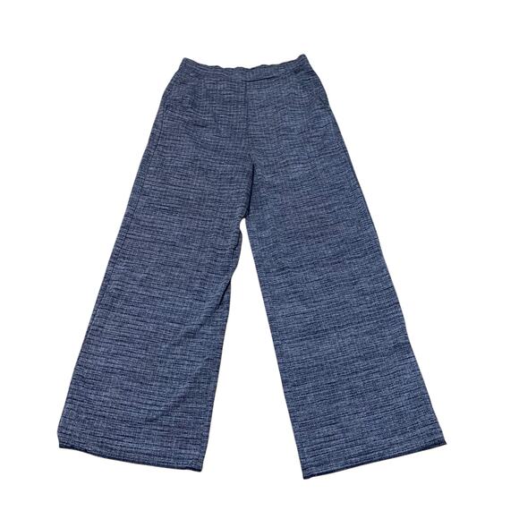 Banana Republic Textured Wide Leg High Waist Knit Gray Pants Women's Size Medium - Picture 3 of 11